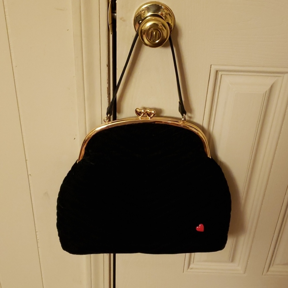 Black velvet satchel
